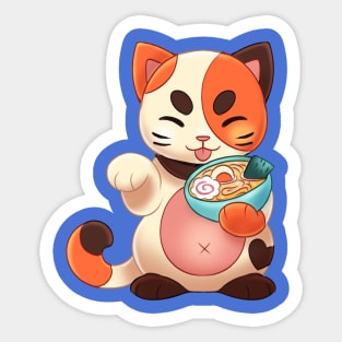 Lucky Cat-ramen Sticker